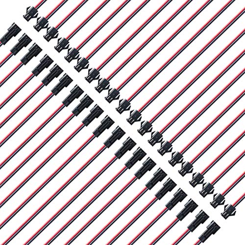BTF-LIGHTING 20 Pairs 2pin SM JST 15cm Cable Female/Male connectors for Monochrome LSingle Color Bulb 5050 3528 5630 FCOB 3014 COB LED Strip Bulb etc - Image 1