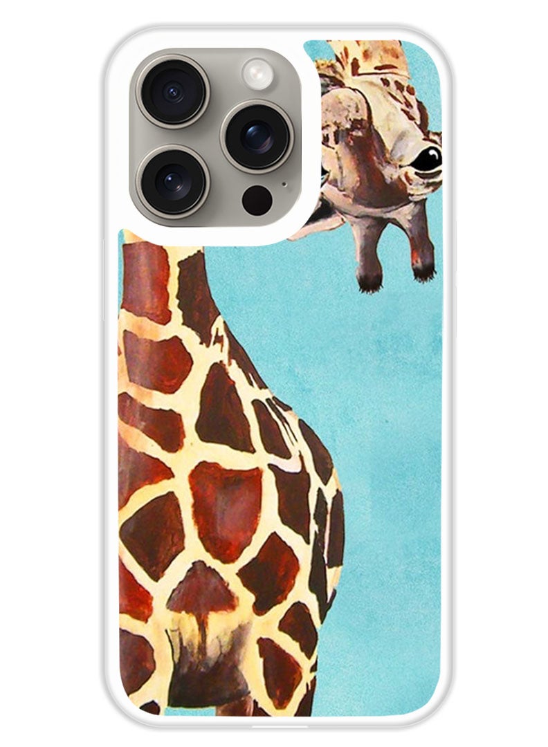 Theodor Protective Case Cover For APPLE IPHONE 15 Pro Giraffe (White Bumper) - Image 1