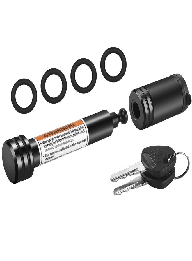 METOWARE Trailer Hitch Lock - 5/8" Dia Locking Hitch Pin, Anti-Theft Trailer Receiver Lock, Fits 2" Receiver Tubes, Class III & IV Hitch Receivers, Black (1 Pack) - Image 1