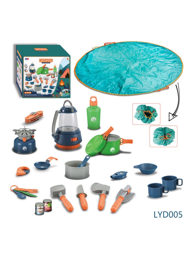 Jindan Manufacturers Directly Supply Best Selling Simulation Children's Picnic Tableware Outdoor Playhouse Camping Set Toys-Color:LYD005 - Image 1