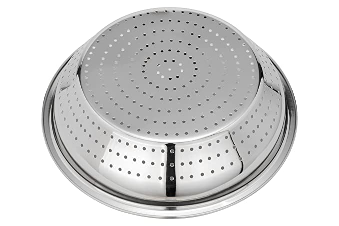 JAGGERY Stainless Steel Multipurpose Heavy Gauge Hole Parat Rice StrainerChalni Dia 29cm - Image 2