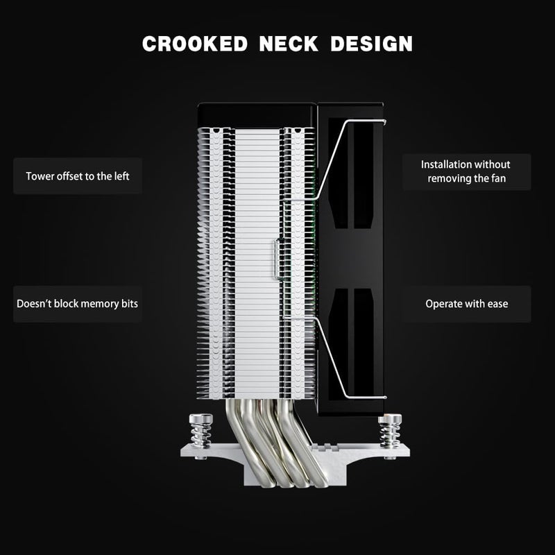 كاست ويف مبرد هواء رقمي للمعالج (CPU Air Cooler)، طراز AF400s RGB، يحتوي على 4 أنابيب تبريد، يدعم تقنية التلامس المباشر (Direct Touch Process)، مروحة معالج بحجم 120 مم ومزودة بتقنية الإضاءة RGB، يتم تزامن إضاءة ARGB مع اللوحة الأم (Motherboard)، يتوافق مع معالجات AMD AM4/AM5 وRyzen/Intel LGA 1700/115X، اللون أسود. - Image 5