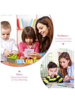 ELTRAZONE Kid Educational Montessori Preschool Animals Audible Flash Cards for kids 1 to 6 Years .Learning Toys Phonics Talking Flash Cards Device with 112 pcs Double-Sided Cards 224 Words Pink  - Image 4