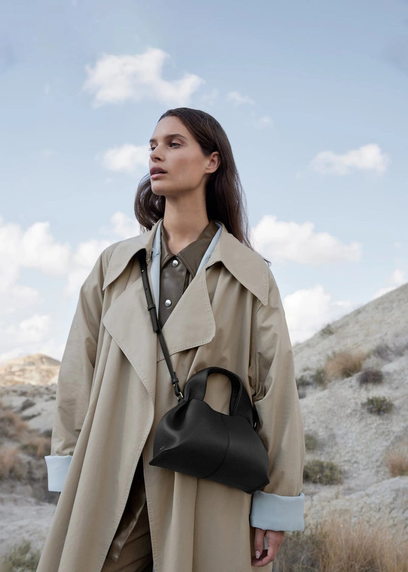 POLENE Numéro Neuf Mini Edition Textured Camel Black Camera Bag Crossbody Bag - Image 3