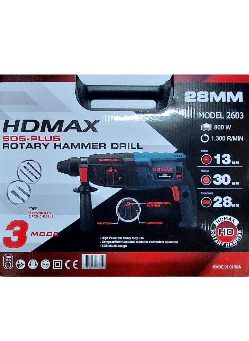 Generic - 800W Rotary Hammer Drill Multicolour 28mm - Image 1