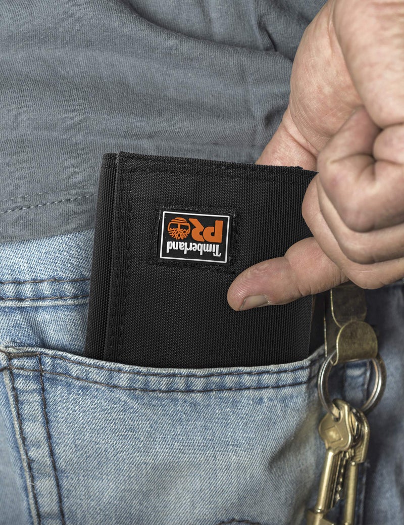 Timberland PRO Men's Cordura Nylon Rfid Trifold Wallet With Id Window, black, One Size - Image 4