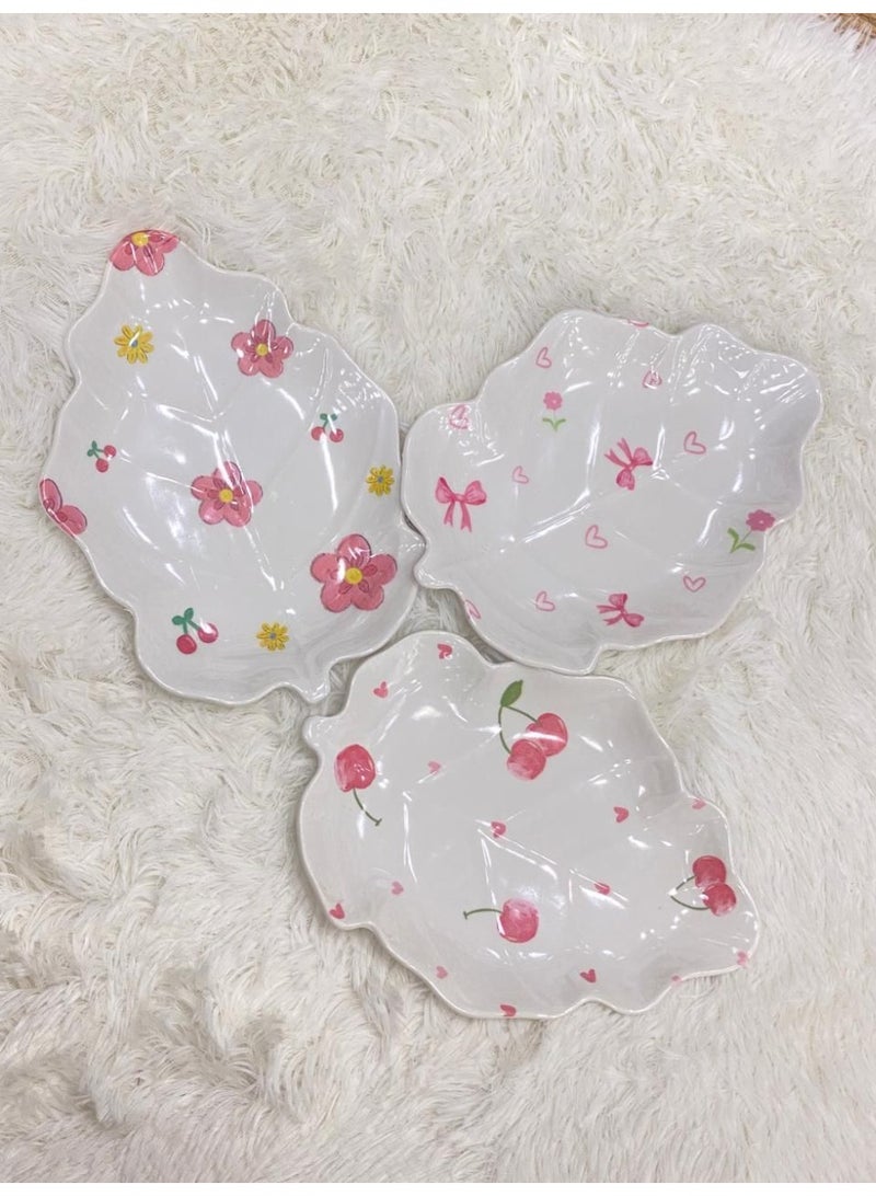 Melamine leaf-shaped snack plate 25*19