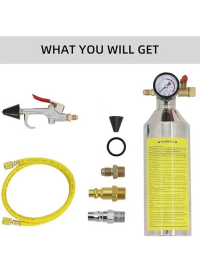 Flush Kit,Air Conditioner System Cleaning Tool Set,Heavy-Duty & Safety Air Conditioner System Flushing Bottle Tool Kit with Spray Head & 3.5 FT Hose & Fitting for R134a R12 R22 R410a R404a - Image 4
