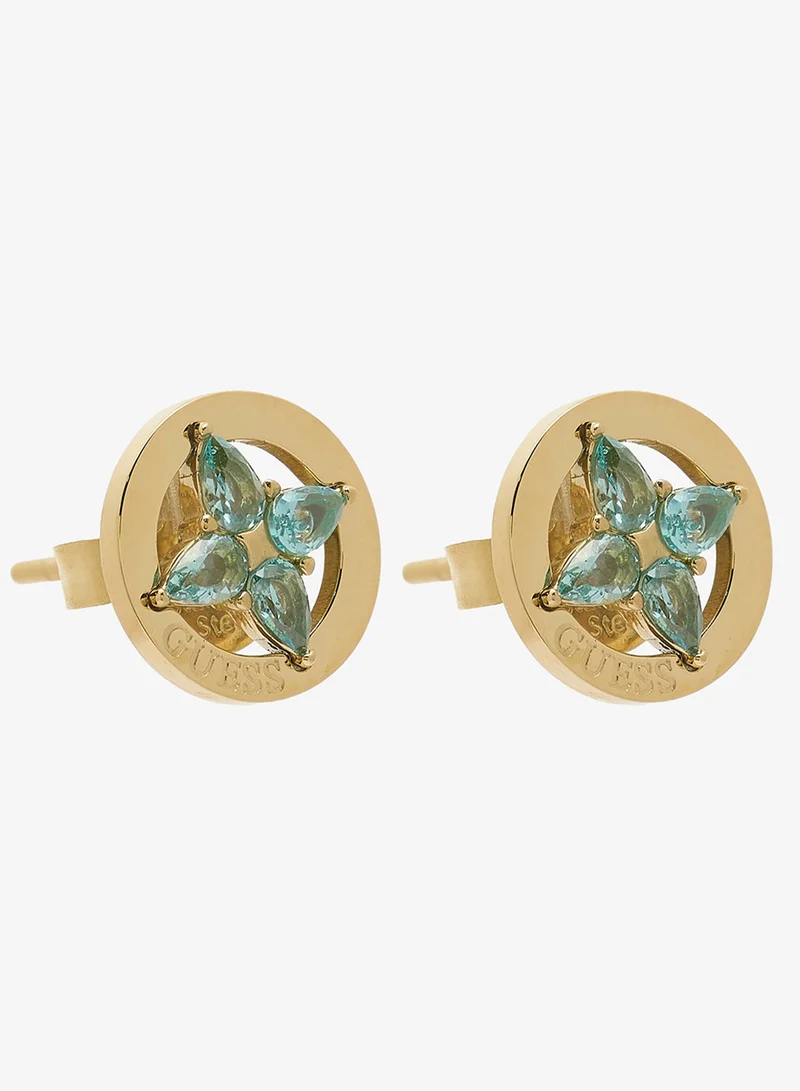 GUESS Crystal Flowers Stud Earrings
