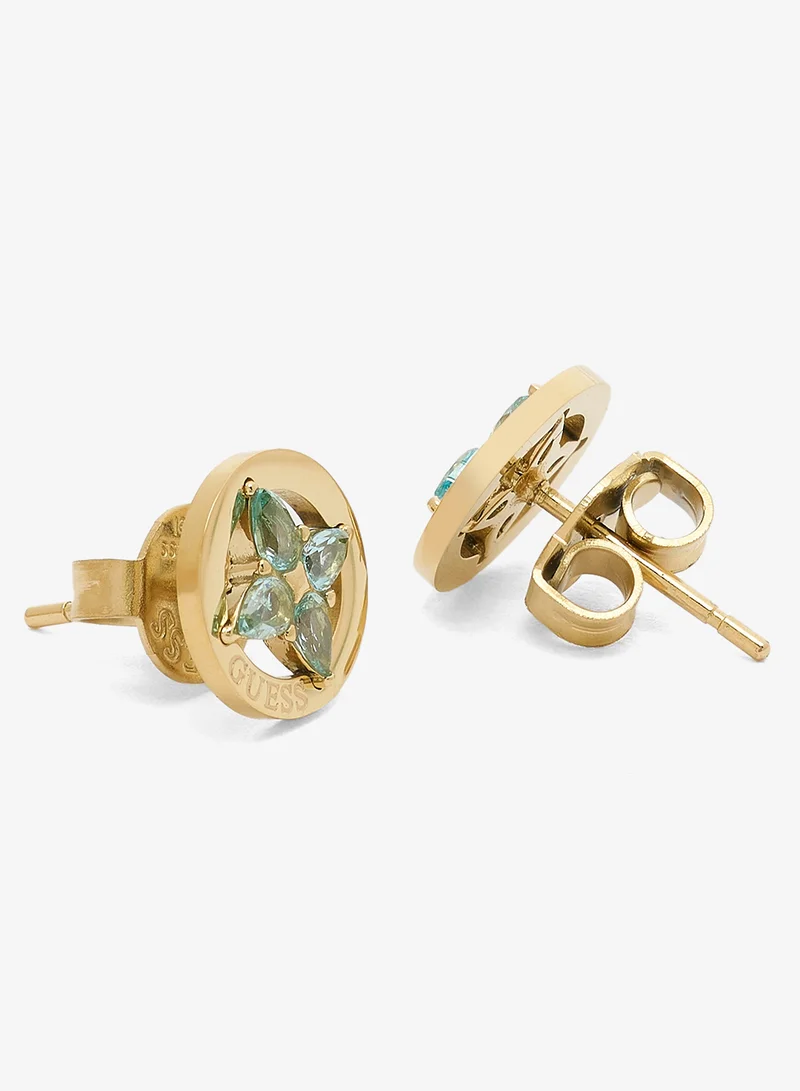 GUESS Crystal Flowers Stud Earrings