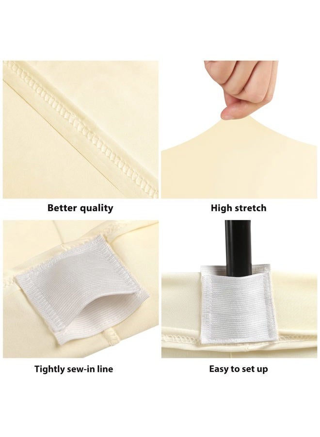 BDDC Table Covers for 6 Foot Tables, Spandex Table Covers 6ft, Ivory Table Cloths Rectangle 6ft for Events, Wedding, Banquets & Parties - Image 2