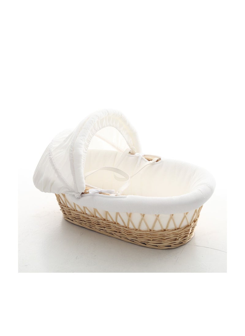 Infant Wicker Moses Basket With White Waffle Beddings - Wooden Brown - pzsku/ZD2AA736D5EAB987EB19BZ/45/_/1679735471/1a2788de-dce2-460d-962d-9a804ef14f13