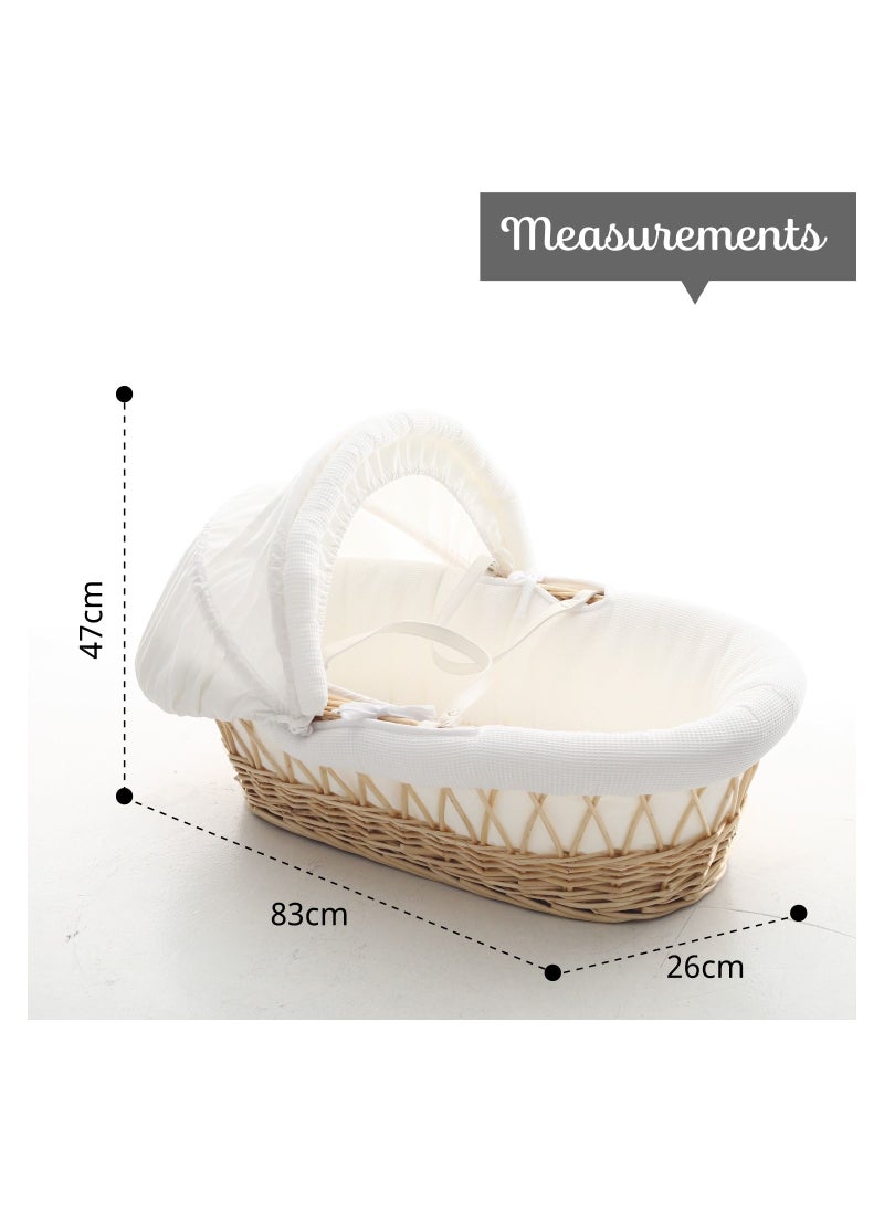 Infant Wicker Moses Basket With White Waffle Beddings - Wooden Brown - pzsku/ZD2AA736D5EAB987EB19BZ/45/_/1679735472/932d2d9b-fd8e-4854-8cd3-94409346b44a