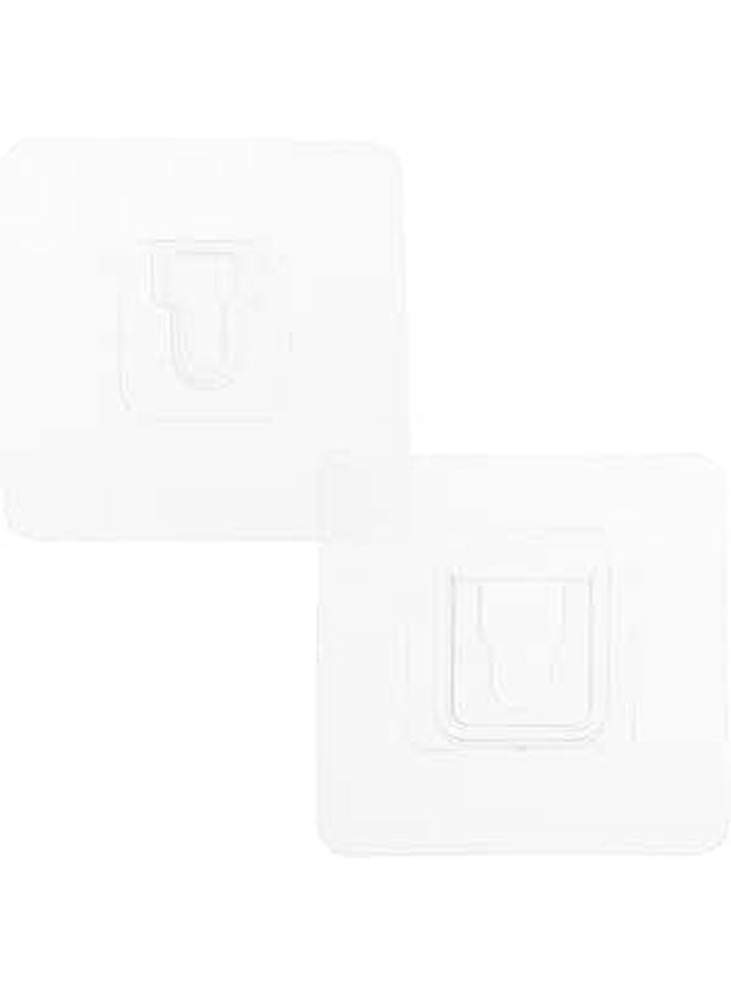 10 Pairs Self Adhesive Wall Hooks Removable Plastic Hooks for Power Strip Holder No Drilling - Image 1