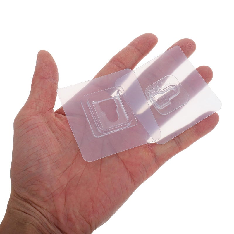 10 Pairs Self Adhesive Wall Hooks Removable Plastic Hooks for Power Strip Holder No Drilling - Image 5
