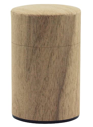 KOTODO Natural Wood Tea Tin Canister : Walnut/Long 3.5oz (100g), Japan - Image 1