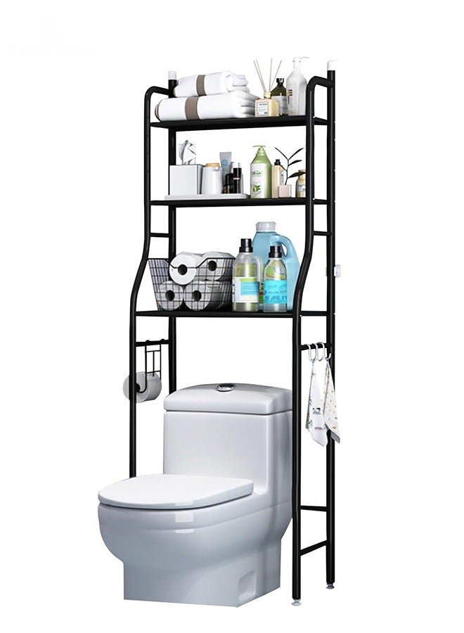 بلومنغ تايم رف تخزين فوق المرحاض من 3 طبقات ، رف تخزين وتنظيم للحمام ، منظم تخزين - Image 1