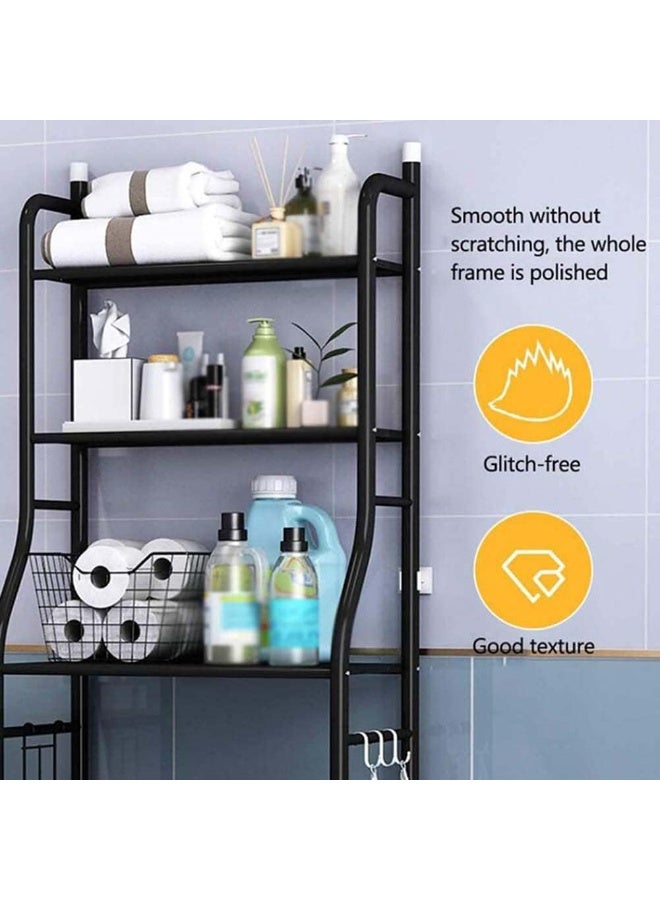 بلومنغ تايم رف تخزين فوق المرحاض من 3 طبقات ، رف تخزين وتنظيم للحمام ، منظم تخزين - Image 3