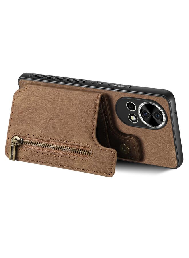 S-TOP Case For Huawei P50 Retro Leather Zipper Wallet Back Phone Case - Image 3