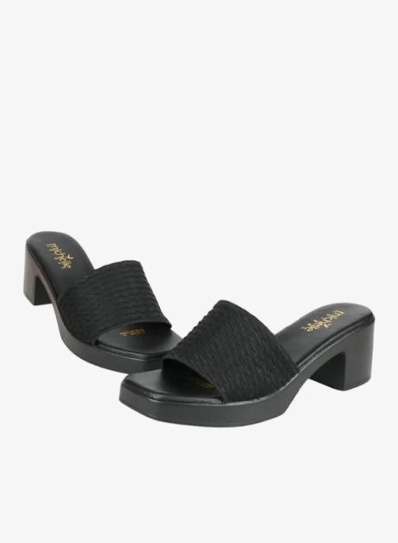 Michelle Morgan Black 092-2992 Michelle Morgan Ladies Block Heel Sandals 414RJ607 Black for Women | Best Price UAE