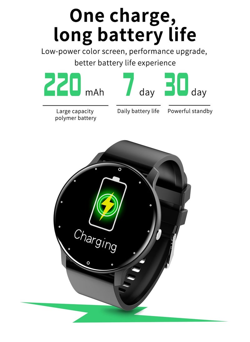 RollsTimi  Men's SmartWatch, 1.28-inch HD Full Screen, IP67 Waterproof, Health Monitoring, Multi-Sports Modes, Casual Sports Watch, ZL02Pro Tape Black - Image 3