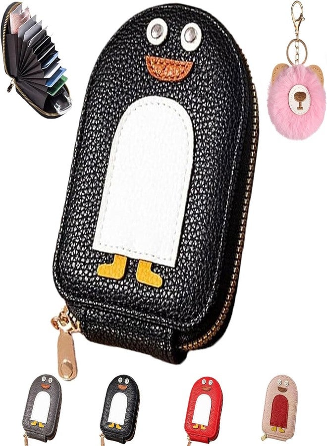 HOMENITY® - Cute Penguins PU Credit Card Coin Wallet,Creative Cartoon Penguin Card Wallet 10 Card Holder (Set of 1, Multicolor) - Image 1