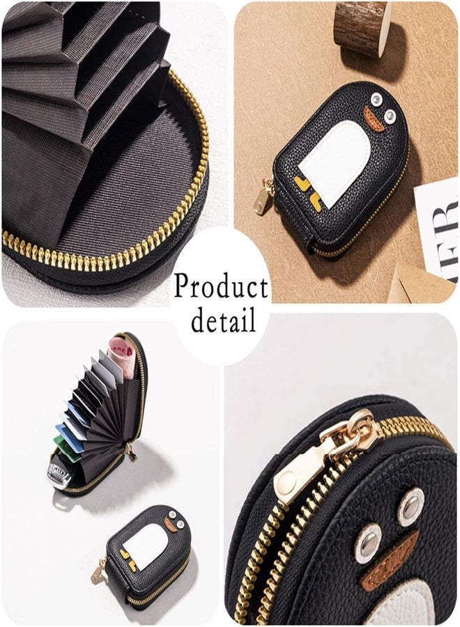 HOMENITY® - Cute Penguins PU Credit Card Coin Wallet,Creative Cartoon Penguin Card Wallet 10 Card Holder (Set of 1, Multicolor) - Image 3