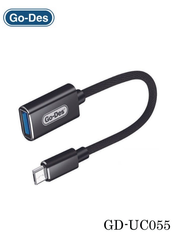 GO-DES GD-UC055 Micro OTG USB Cable USB-C to USB Adapter for Smartphones & Tablets  - Image 2