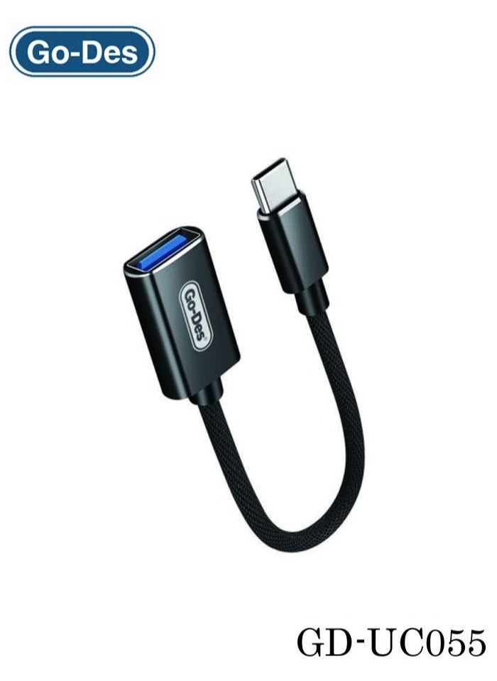 GO-DES GD-UC055 Micro OTG USB Cable USB-C to USB Adapter for Smartphones & Tablets  - Image 3