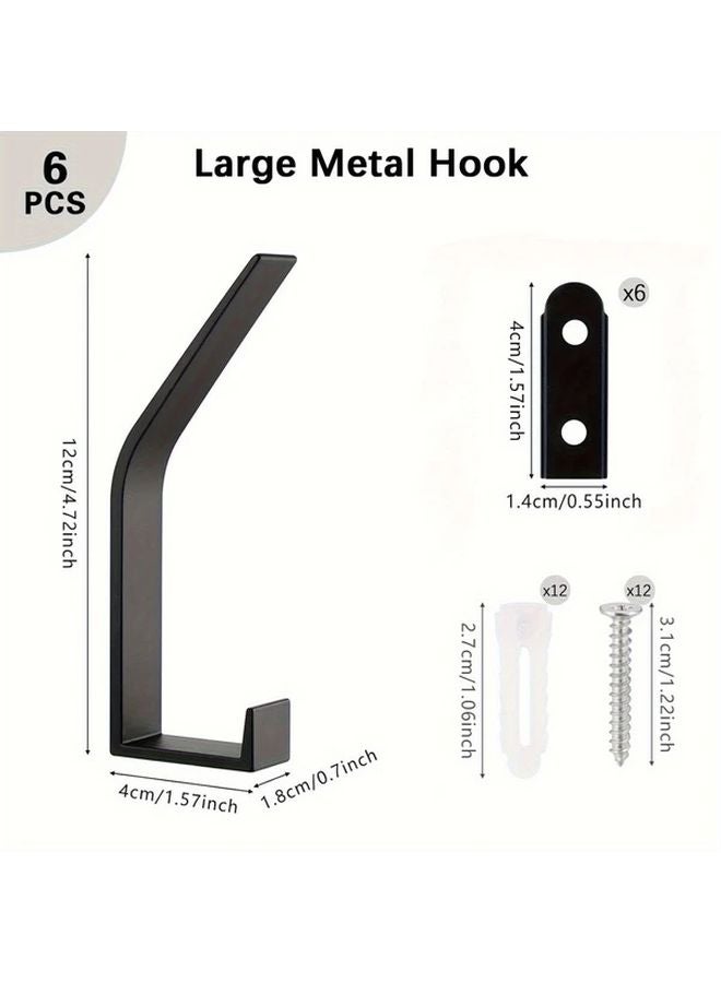 6 حوامل معاطف حائطية متينة للغاية بلون فضي للمدخل والحمام - Image 3