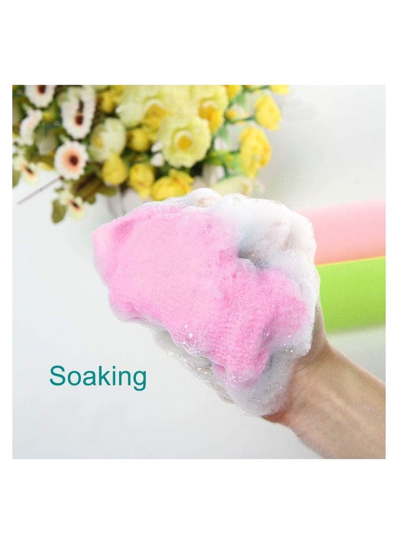 SYOSI Exfoliating Bath Washcloth, Beauty Skin Wash Cloth Towel Nylon Massage for Body Washcloth Loofah Scrub Back Scrubber 6 Pcs - Image 2