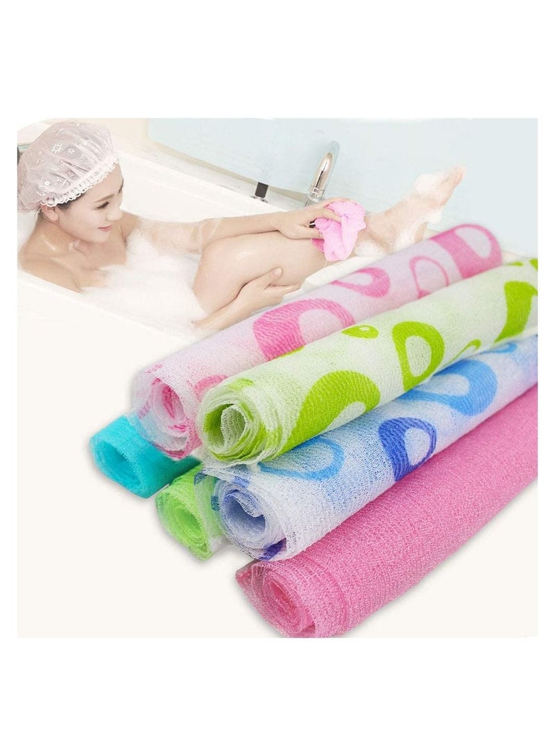 SYOSI Exfoliating Bath Washcloth, Beauty Skin Wash Cloth Towel Nylon Massage for Body Washcloth Loofah Scrub Back Scrubber 6 Pcs - Image 4