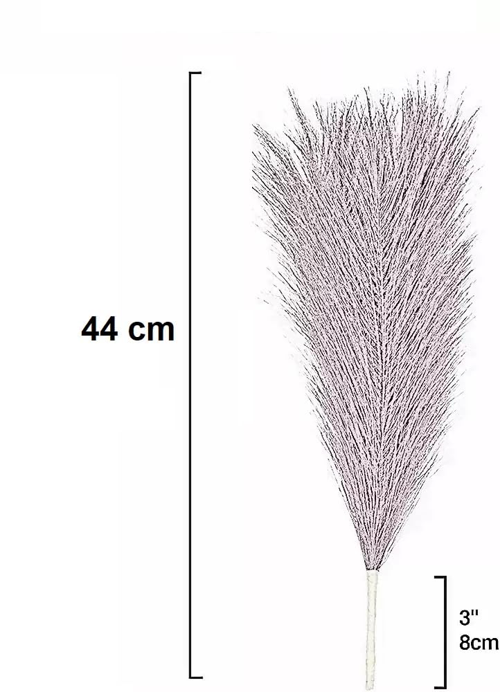 Litleo Decorative Dried Pampas Grass Sticks , 44 cm, Pack of 3 Sticks (Dark Grey) - Image 2