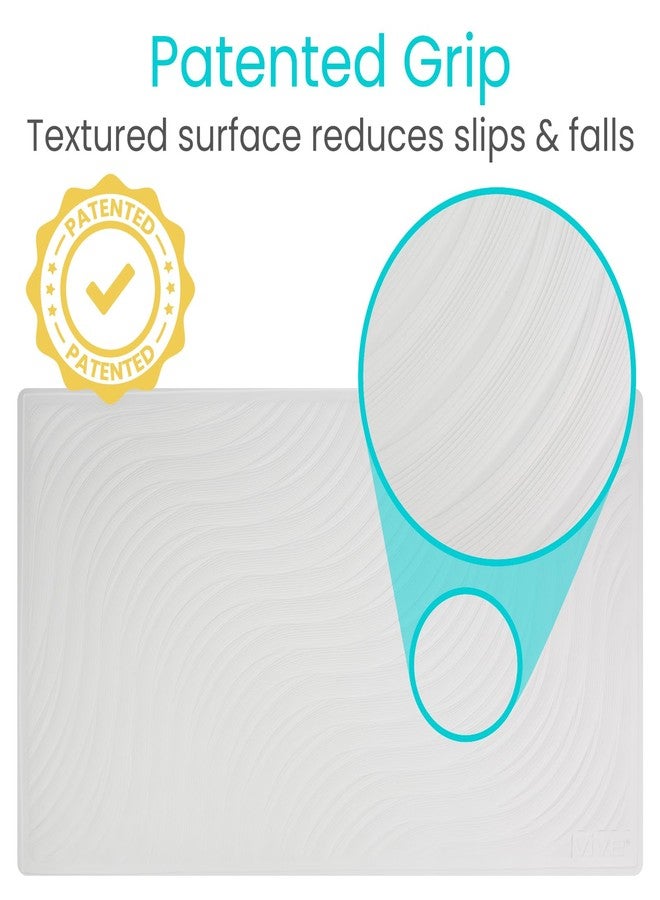 Vive Non-Slip Bath Mat with Suction Cups - 28" x 16" Extra Large Rubber Mat for Safety & Comfort - Patented Grip Prevents Slips and Falls for Kids, Elderly, Men, Women - XL Non Skid Shower & Tub Cover - Image 2