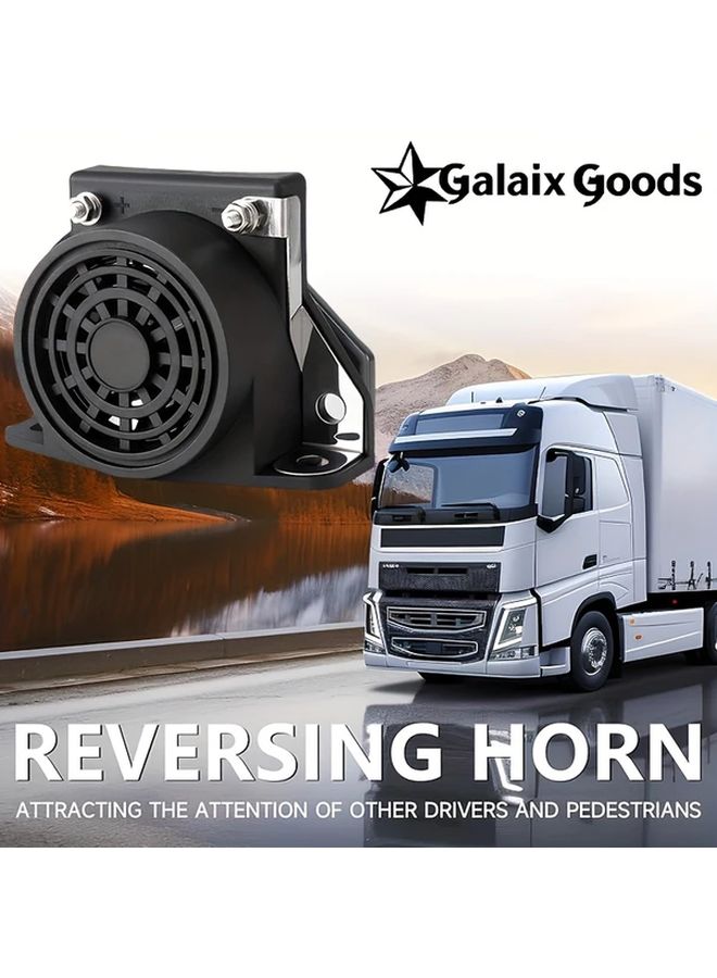 Black Heavy Duty 110dB Reverse Backup Alarm DC 12V 24V for Cars Trucks Vehicles - Image 1