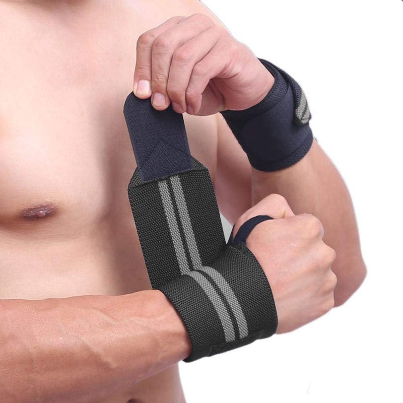 UROCK Wrist Support for Men & Women, Wrist Band for Gym Wrist Wrap/Straps Gym Accessories for Men for Hand Grip & Wrist Support Crepe Bandage (Grey) - Image 1