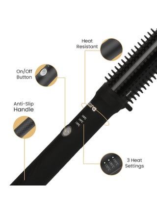 Slim Hot Brush, 3-In-1 Hairstyling For  Blowouts, Curls And Straight Hair,Two Functions, One Device Black - view 3