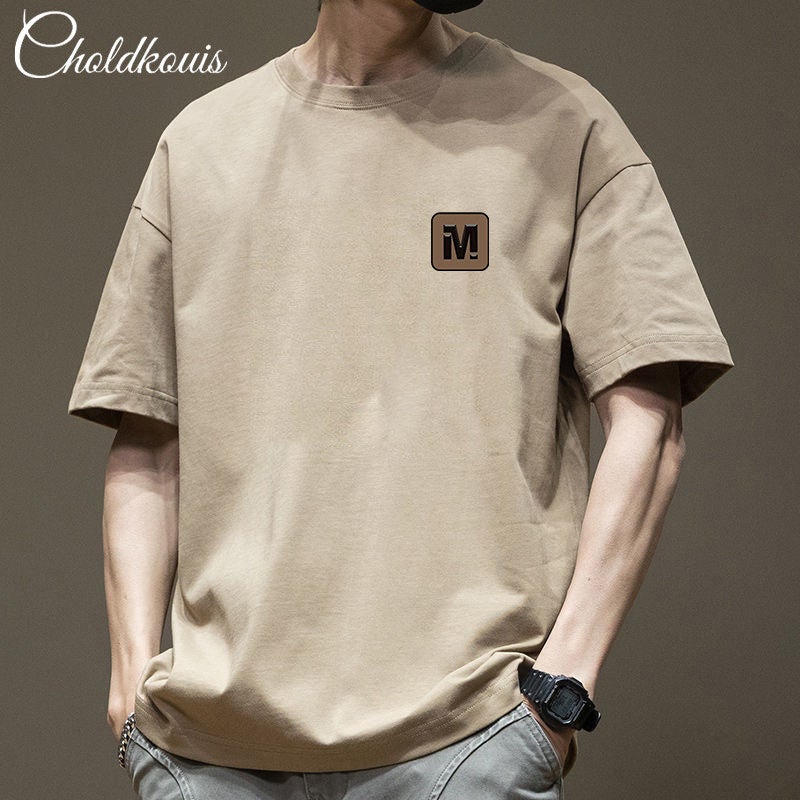 Short-sleeved t-shirt men's American high street ins trendy brand half-sleeved t-shirt heavyweight pure cotton loose plus size over-head clothes - Image 2