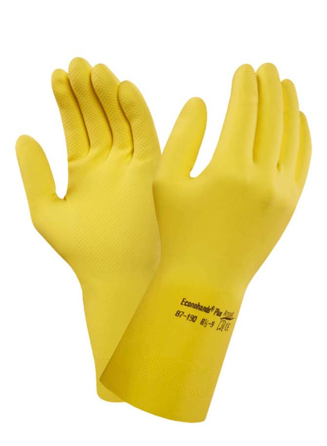 Ansell قفاز أنسل ألفا تيك® 87-190 إكونوهاند من اللاتكس المطاطي الطبيعي الأصفر - Image 1