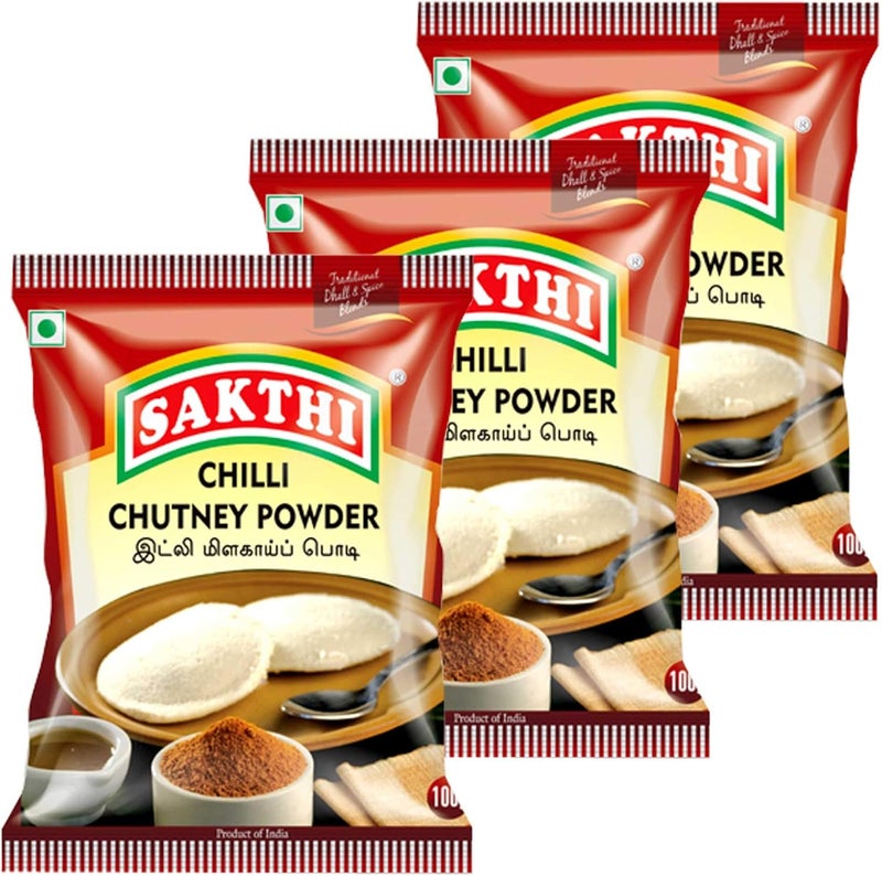 Sakthi Chilli Chutney Powder | Idli Milakai Podi - 100g Pack of 3 - Delicious & Spicy Chutney Powder - Image 1