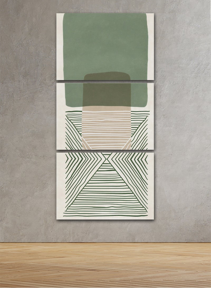 ماركتنا طقم من ثلاث لوحات كانفس على إطار خشبي بتصميم تجريدي - Image 1