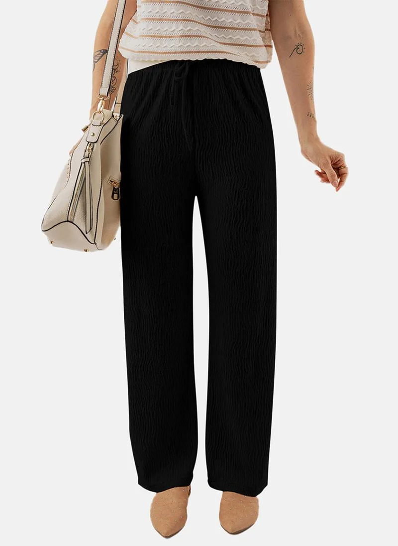 يونيكي Black Plain Casual Trouser