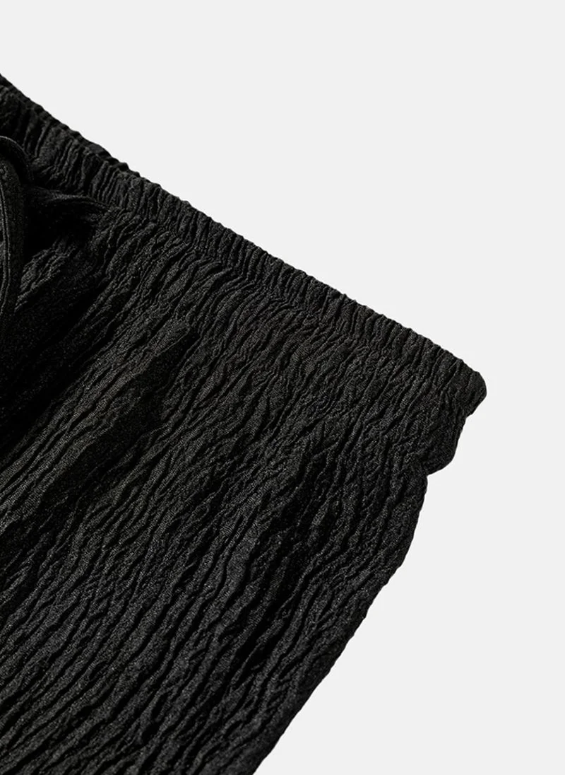 YUNIQEE Black Plain Casual Trouser
