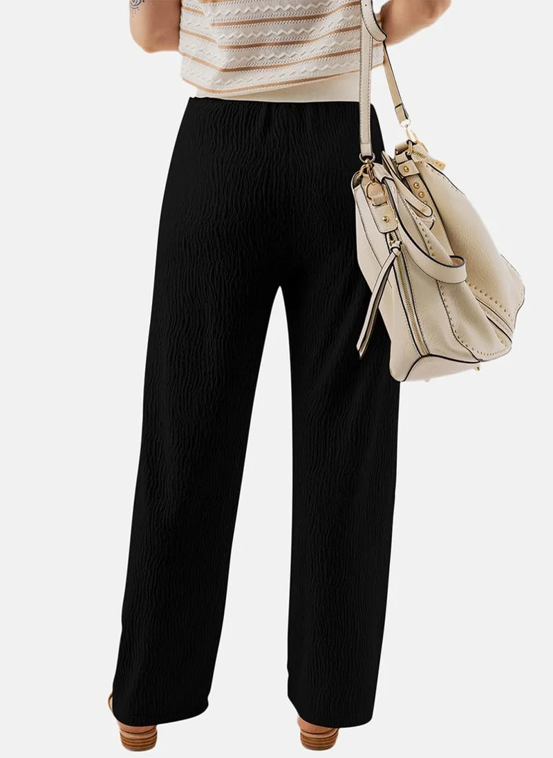 يونيكي Black Plain Casual Trouser