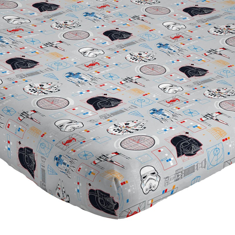 Jay Franco Kids Sheet Set with Fitted  Flat Sheets & Pillow Cover - Ultra-Soft Bedding with Pillowcase for Room Decor  Gray - Star Wars  4 Piece Queen - Image 2