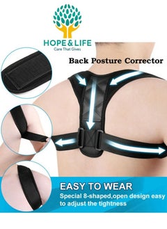 Hope And Life Adjustable Shoulder Support Brace, Posture Corrector, Neck Pain Relief - One Size - For Men And Women  - Image 5
