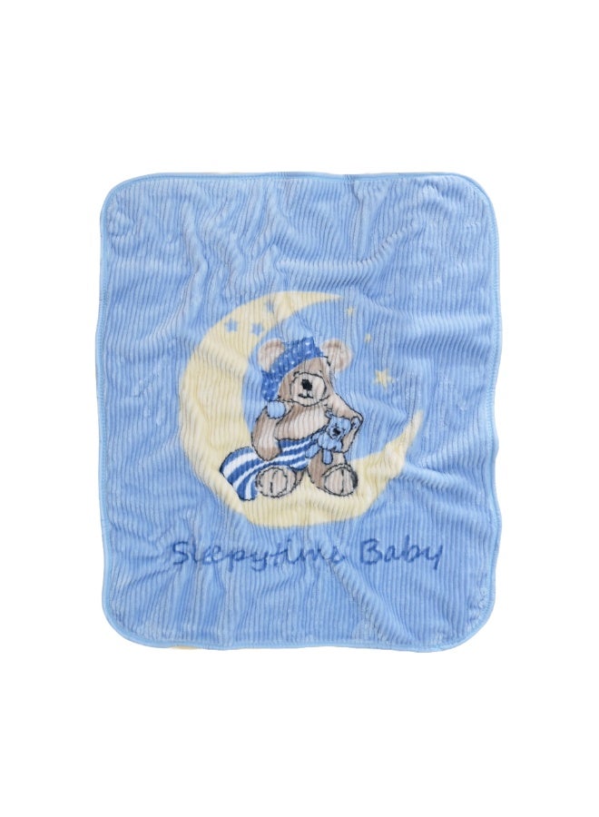 Morano Coco Blanket Moon Bear Light blue baby blanket  90 x 120 cm - Image 1