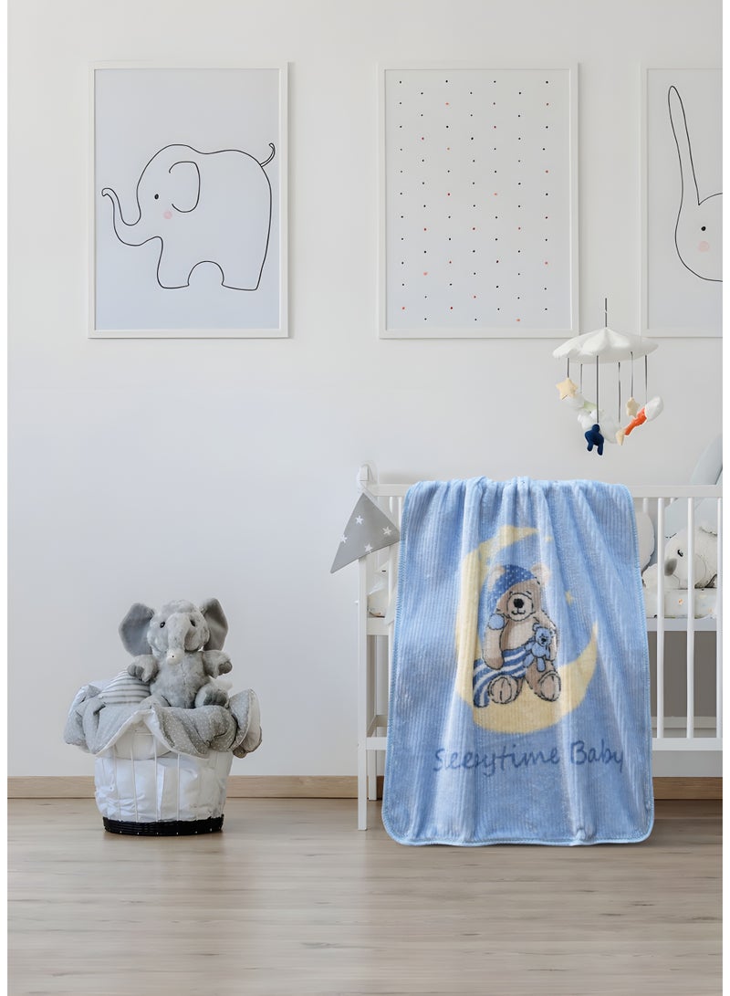 Morano Coco Blanket Moon Bear Light blue baby blanket  90 x 120 cm - Image 3