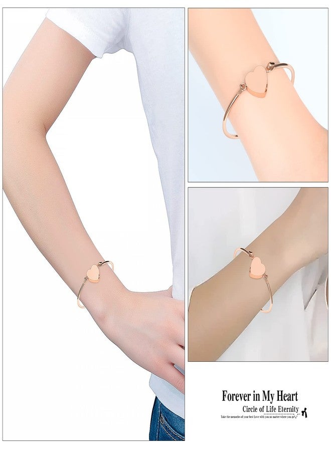 Hearbeingt Heart Urn Bracelet for Ashes Cremation Jewelry Stainless Steel Memorial Bracelets for Women Ash Holder for Human Pets Keepsake Jewelry for Loved Ones with Fill Tool(Rose Gold) - Image 3