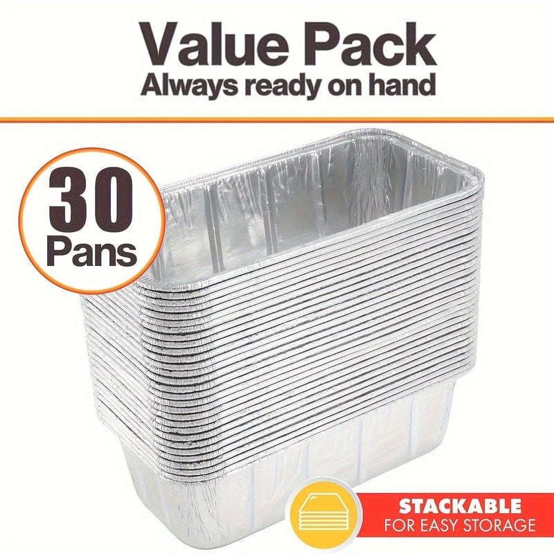 30pcs Disposable Aluminum Foil Bread Pans 8.6x4.5 Inch For Baking - Image 3